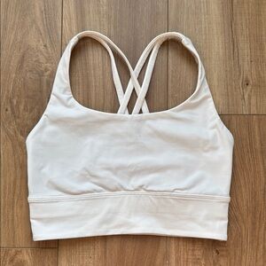 Lululemon White Sports Bra with Criss-Cross Straps